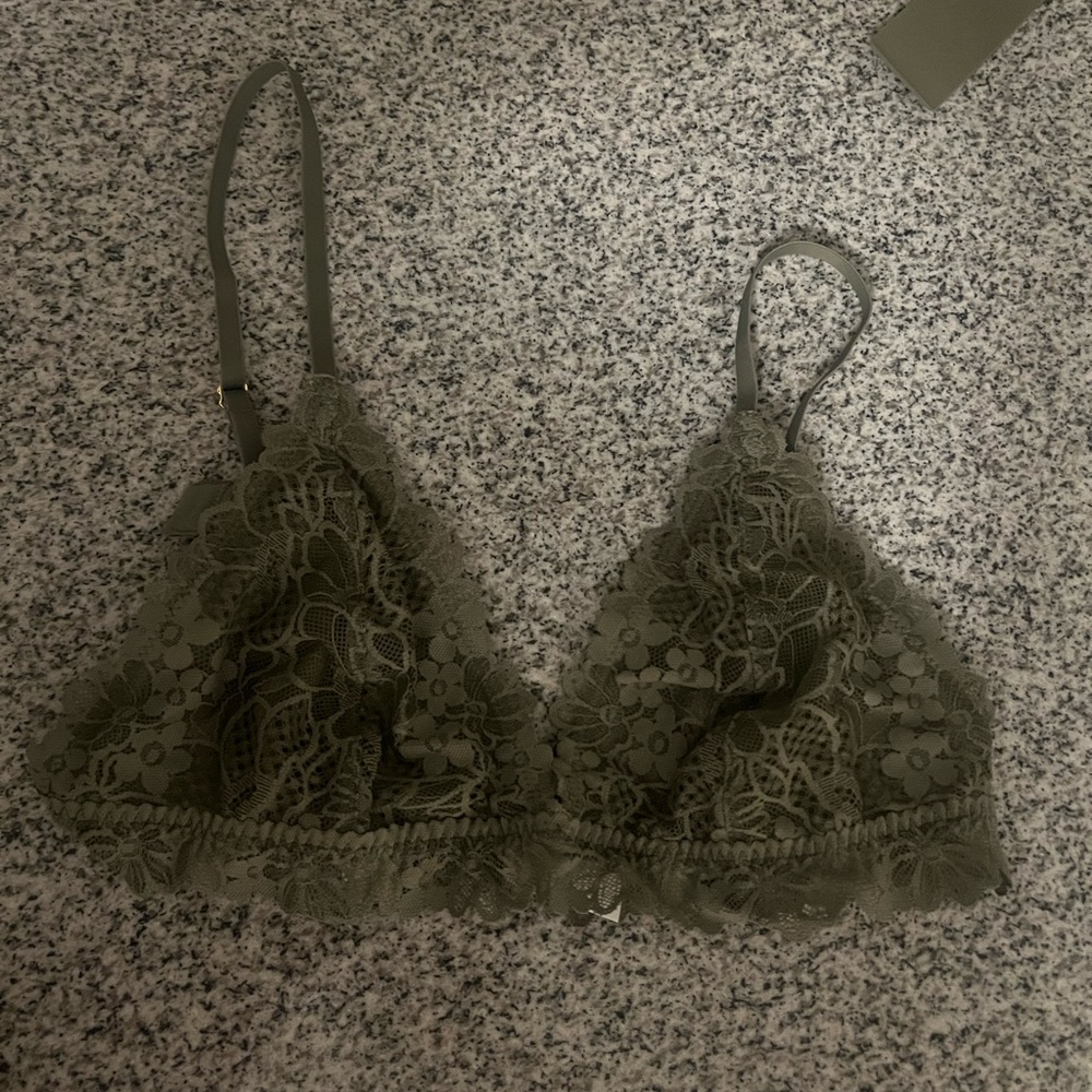 Lace Bralette in Olive Green